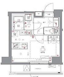 AZEST浮間舟渡II 2階ワンルームの間取り