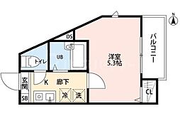 GRANBLUE王子(グランブルーオウジ) 1階1Kの間取り