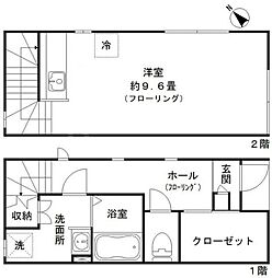 ジュビレ J 2階ワンルームの間取り