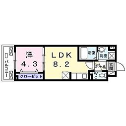 グランドレジデンス赤羽 2階1LDKの間取り