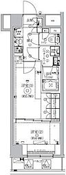 GENOVIA北池袋skygarden 1階2Kの間取り