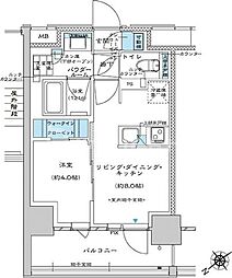 プレミスト板橋 7階1LDKの間取り