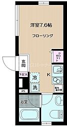 コローナ赤羽 4階ワンルームの間取り