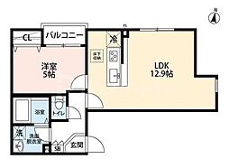 グランクオール千川 101 1階1LDKの間取り