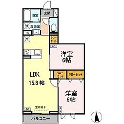 セレスティア高島平III 2LDKの間取図画像