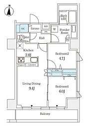 ラティエラ練馬 1LDKの間取図画像
