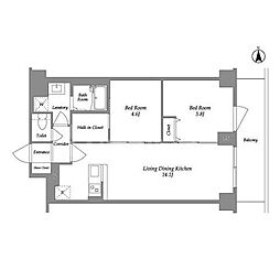 KDXレジデンス上板橋 2LDKの間取図画像