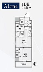 Alivis東十条 1DKの間取図画像