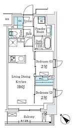 Urban Breeze 巣鴨 2LDKの間取図画像