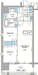 ルフォンプログレ赤羽マークス 2LDKの間取図画像