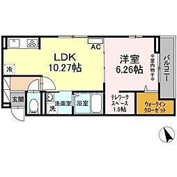 メゾングランシャリオ 1LDKの間取図画像