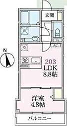アローマ王本町 1LDKの間取図画像