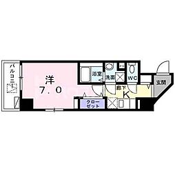 ルグランサワ 1Kの間取図画像