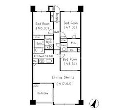 ParkCube平和台 3LDKの間取図画像