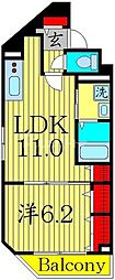 ノエル板橋 1LDKの間取図画像