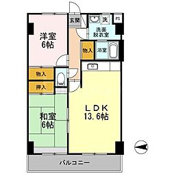 フリーダム光が丘2 2LDKの間取図画像