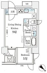 コスモグラシア大塚 1LDKの間取図画像