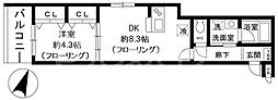 LAUREL坂下 1LDKの間取図画像