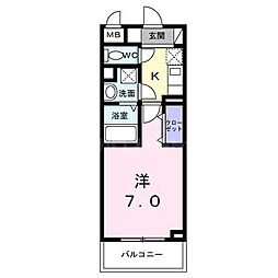 板橋区赤塚6丁目アパート 1Kの間取図画像