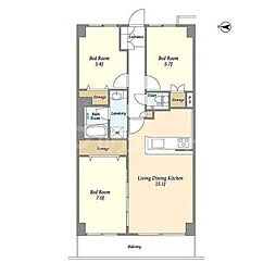 ヒルトップ・スクェアー 3LDKの間取図画像