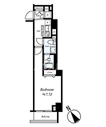 グラントゥルース赤羽プレミオ 1Kの間取図画像