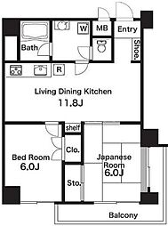 ライブ赤羽 2LDKの間取図画像