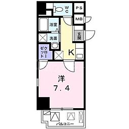 サンフォーレスト 1Kの間取図画像