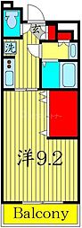 BEATRICE蓮根 1Kの間取図画像