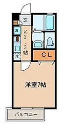 エスペランス 1Kの間取図画像
