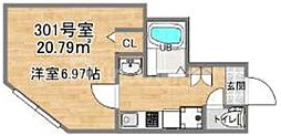 アグレット東武練馬 1Kの間取図画像