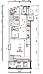 ARTESSIMOTERRE 1Kの間取図画像