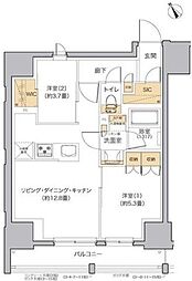 リビオメゾン田端 2LDKの間取図画像