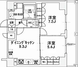 エスティメゾン王子 2DKの間取図画像