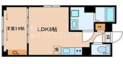北区豊島1丁目マンション 1LDKの間取図画像