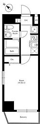 アンベリール板橋本町 1Kの間取図画像