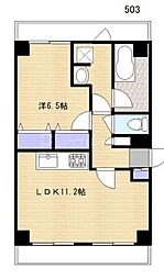 フジマンション 1LDKの間取図画像