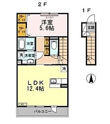 カーサ・エミネンス 1LDKの間取図画像