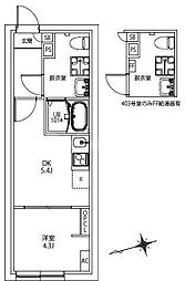 CITY WALK 志村三丁目 1DKの間取図画像
