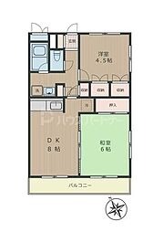 ドミシル池袋 2DKの間取図画像