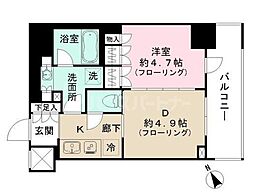 日神デュオステージ板橋駅前 1DKの間取図画像