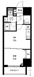 アーバンパーク王子2 1DKの間取図画像