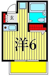 白山Yビルディング ワンルームの間取図画像