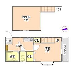 ドルチェ王子神谷 1Kの間取図画像