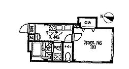 シャレエ千川 1Kの間取図画像