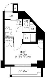 スパシエアルテシモベッタ 1Kの間取図画像