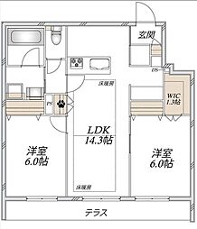 葛飾区青戸8丁目マンション 2LDKの間取図画像