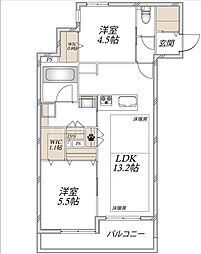葛飾区青戸8丁目マンション 2LDKの間取図画像