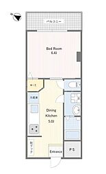 ライオンズマンション王子第2 1DKの間取図画像