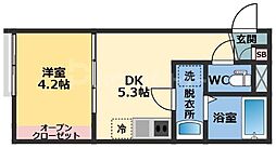メゾン・ドゥ・アッシュ赤羽 1DKの間取図画像