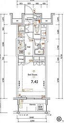 ウィルヴェール東十条 1Kの間取図画像